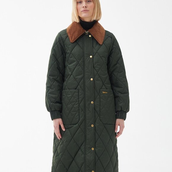 NWTBarbour® Marsett Quilted Longline Coat 232LQU1671 Sage Ancient Color Size 12 - Picture 1 of 5